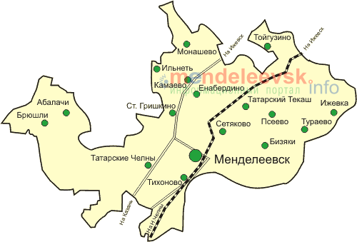 Карта Менделеевского района